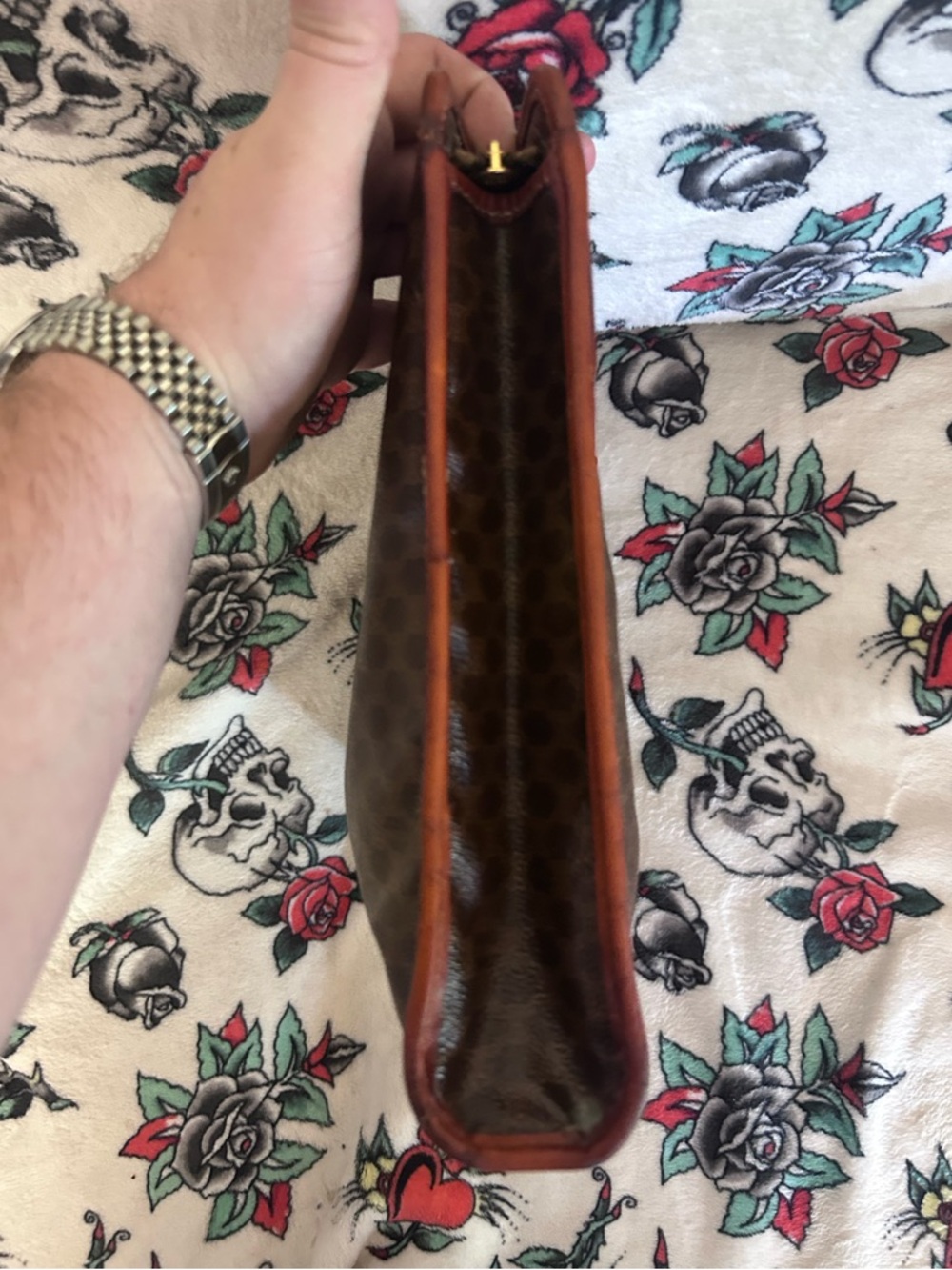 Vintage Celine Triomphe Macadam Portfolio Document Clutch Hand Bag - DM93 - Picture 6 of 16